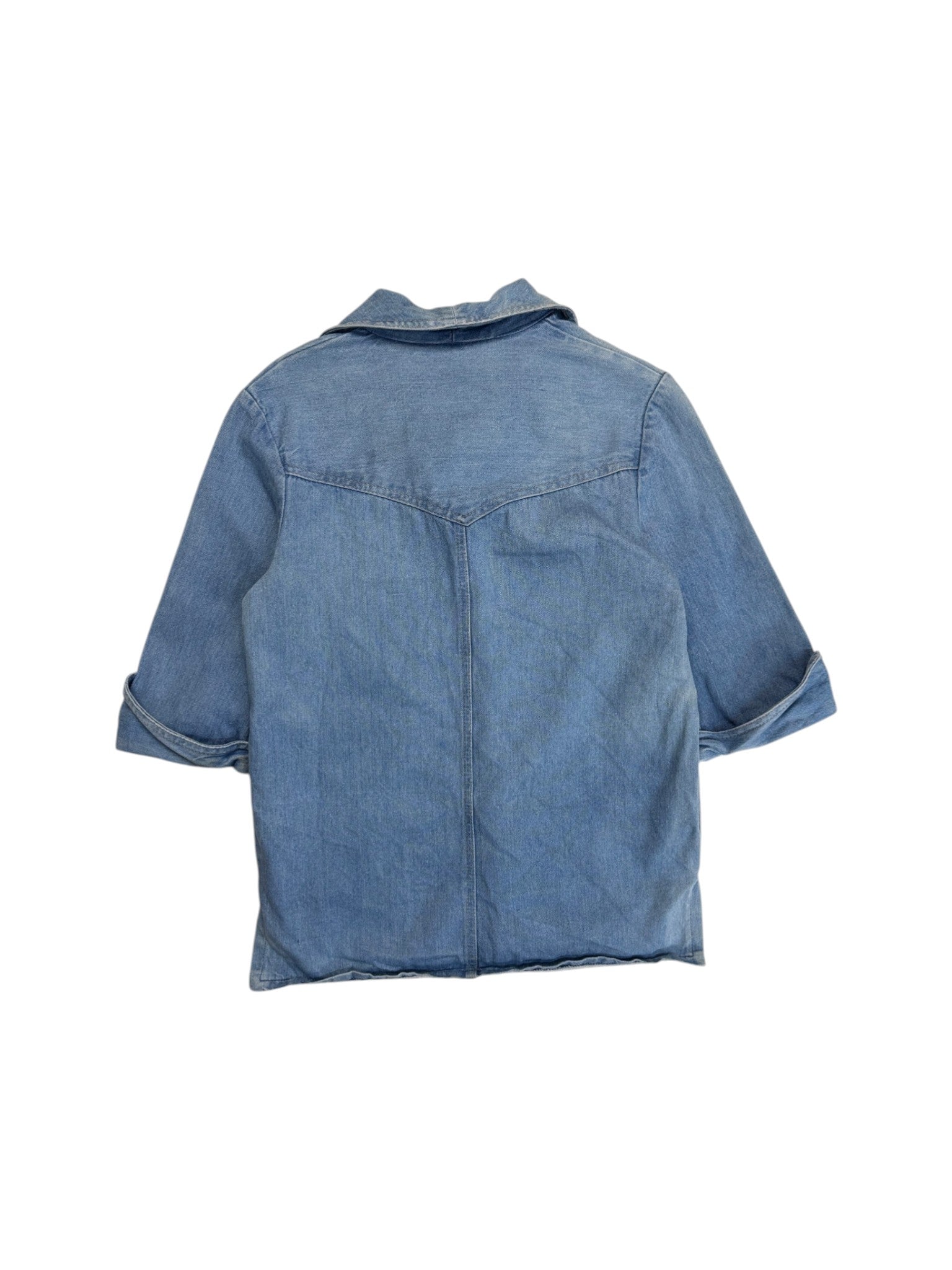 80s Lasso Faded Denim Smock Made In Hong Kong Blau S-M