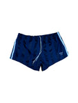 Vintage Adidas Shorts 80s Glanz Sprinter Made In West-Germany Gestreift Dunkelblau (6) L-XL