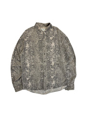 90s Paul & Joe Snakeskin Pattern Hemd Made In France Schwarz Beige XL