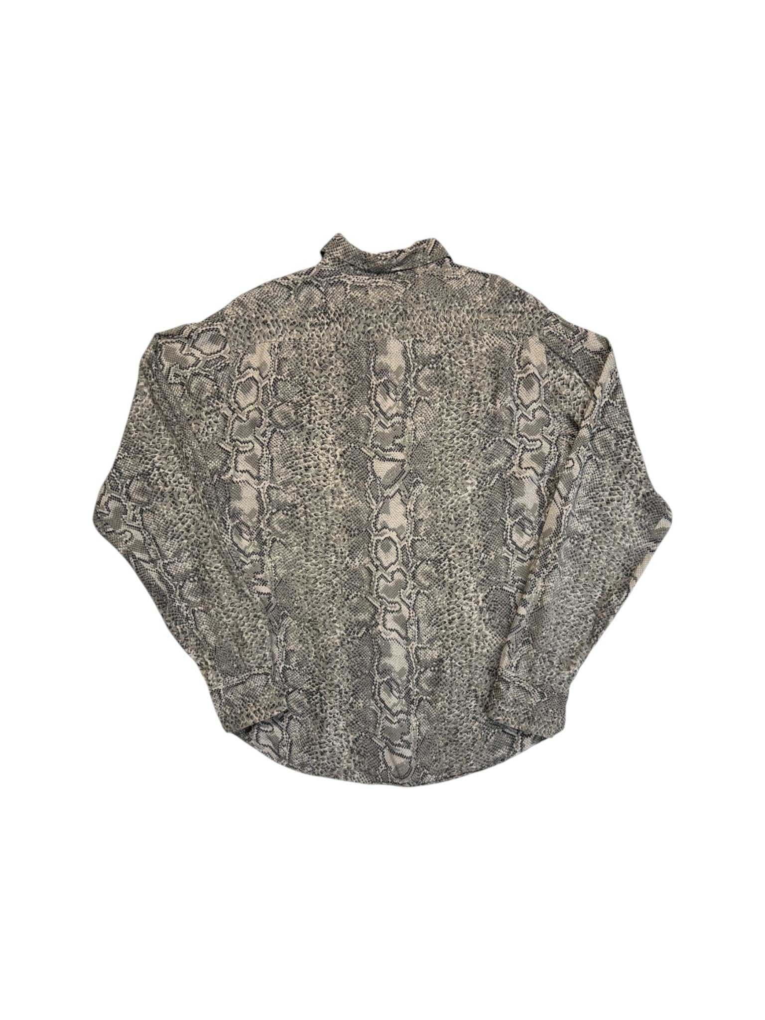 90s Paul & Joe Snakeskin Pattern Hemd Made In France Schwarz Beige XL