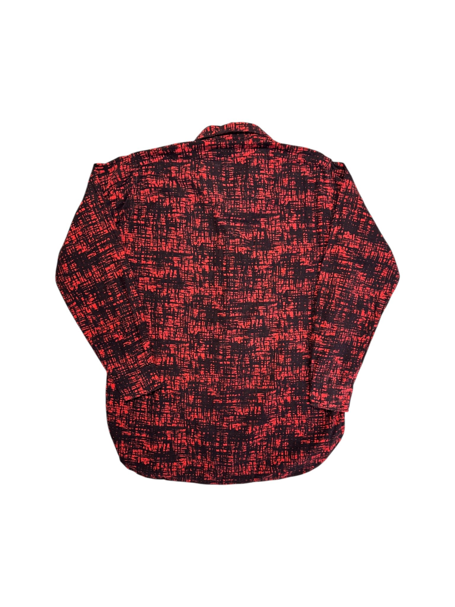 80s Coronet Hemd Abstract Pattern Rot Schwarz M-L