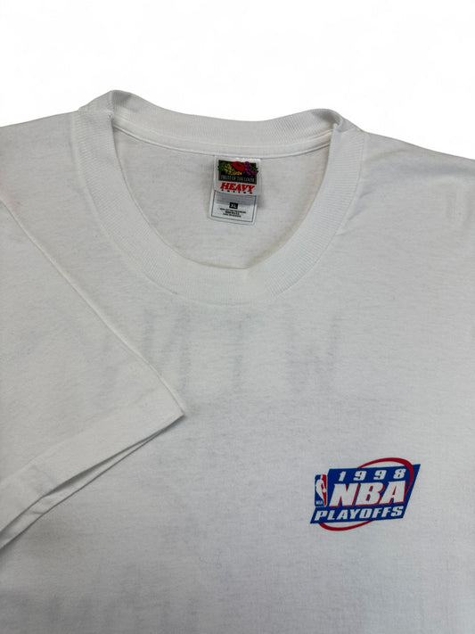Vintage Fruit Of The Loom Shirt 1998 NBA Playoffs "win or go home" Single Stitch Made In USA Weiß XL