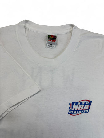 Vintage Fruit Of The Loom Shirt 1998 NBA Playoffs "win or go home" Single Stitch Made In USA Weiß XL