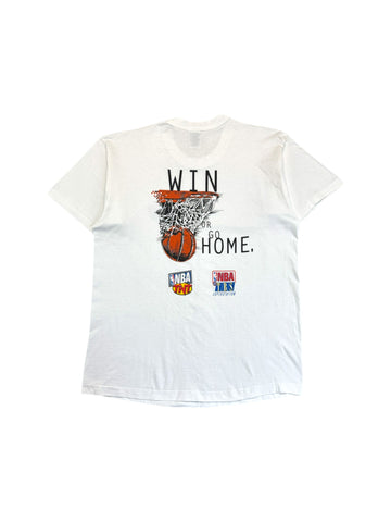 Vintage Fruit Of The Loom Shirt 1998 NBA Playoffs "win or go home" Single Stitch Made In USA Weiß XL