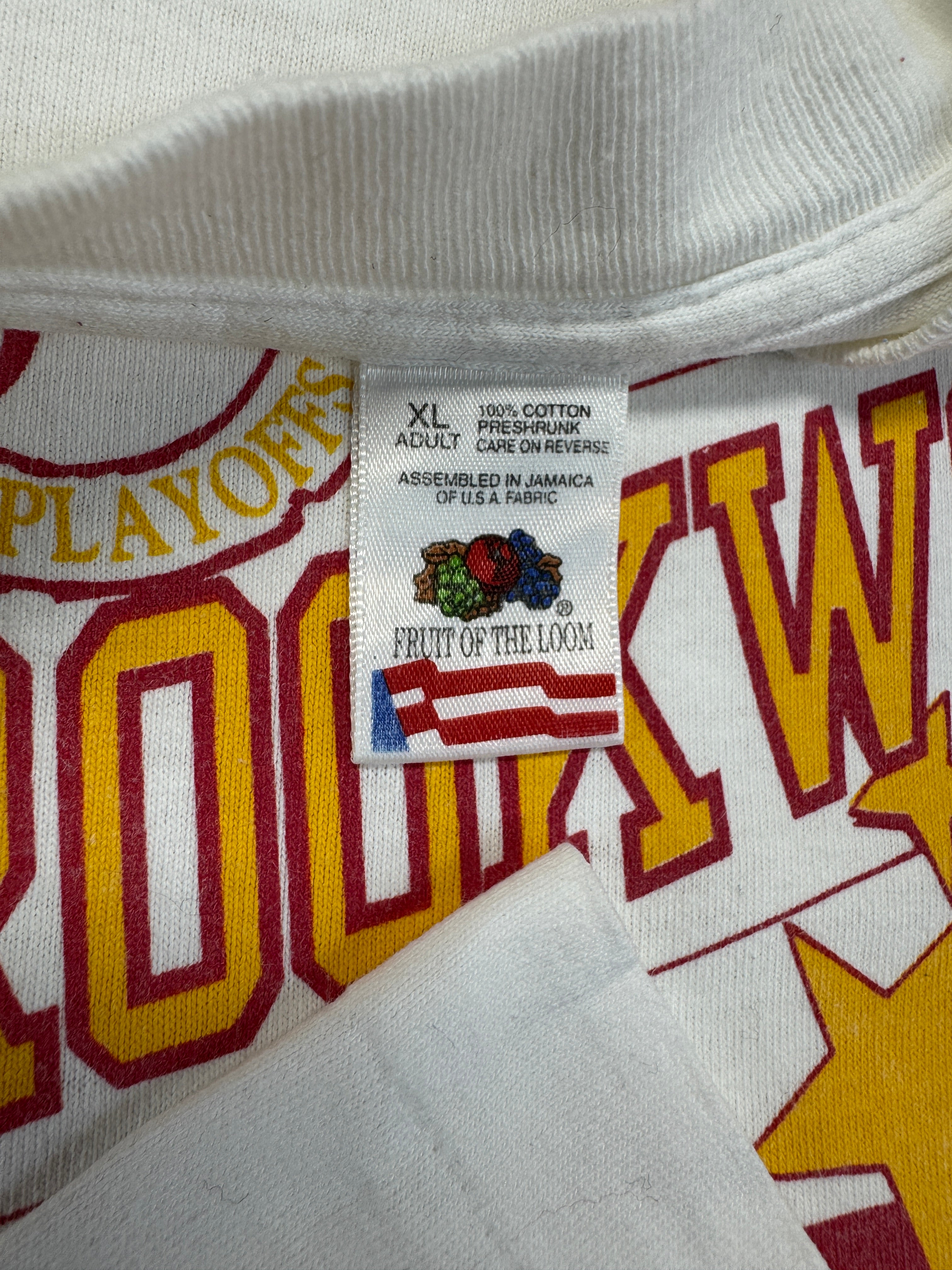 Vintage Fruit Of The Loom Shirt 90s Brookwood Broncos "You make the difference" Single Stitch Weiß XL