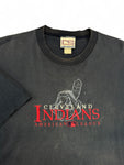 Vintage Crable Sportswear Shirt 90s Cleveland Indians MLB Faded Made In USA Single Stitch Dunkelblau XL