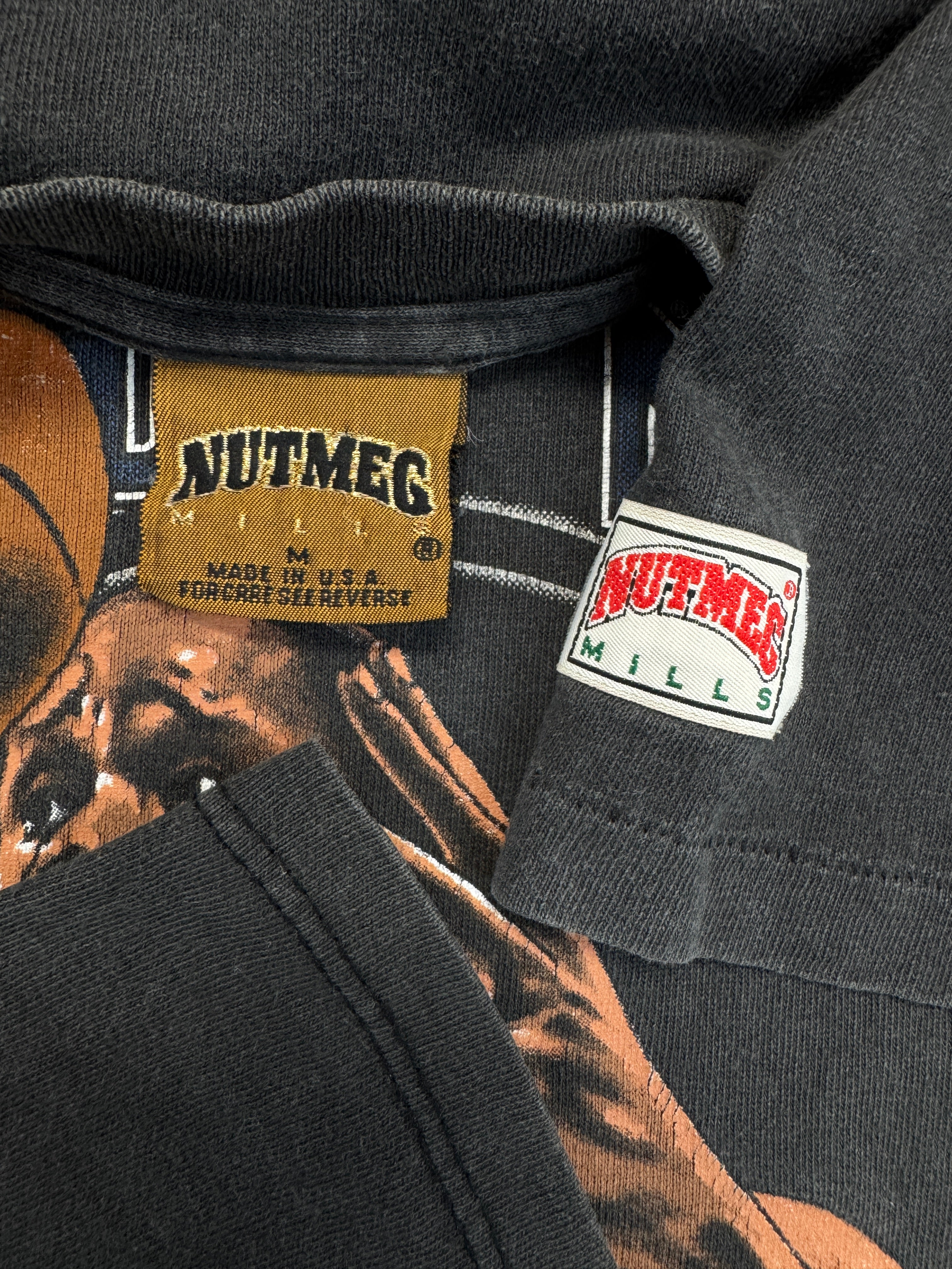 Vintage Nutmeg Shirt 90s Orlando Magic Shaquille O'Neal Single Stitch Made In USA Schwarz M