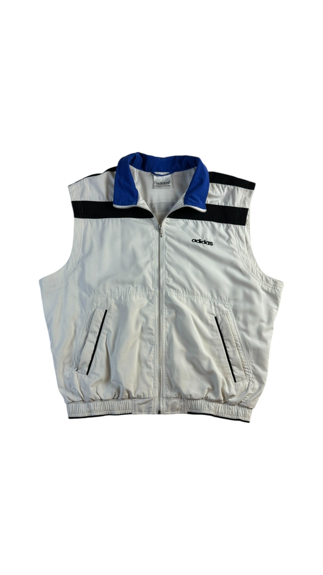 Vintage Adidas Weste 90s Weiß Blau (54) L-XL - RareRags