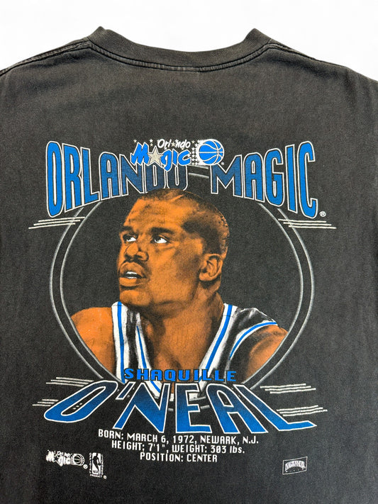 Vintage Nutmeg Shirt 90s Orlando Magic Shaquille O'Neal Single Stitch Made In USA Schwarz M