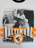 Vintage Garan Inc. Shirt 1991 MLB Baltimore Oriols Photo Print Single Stitch Made In USA Heather Grau XL