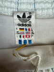 Vintage Adidas Nylon Shorts 80s Glanz Sprinter Made In West Germany Nadelstreifen Weiß (7) L-XL