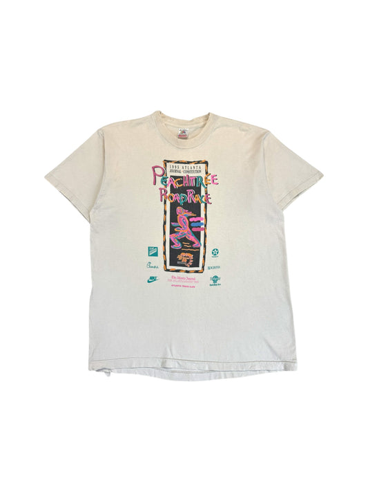 Vintage Fruit Of The Loom Shirt 1995 Peachtree Road Race Atlanta Single Stitch Made In USA Weiß XL