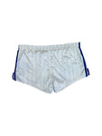 Vintage Adidas Nylon Shorts 80s Glanz Sprinter Made In West Germany Nadelstreifen Weiß (7) L-XL