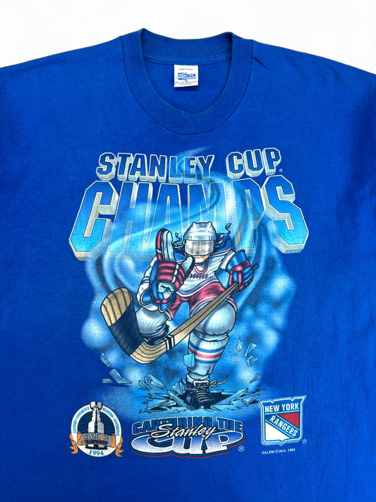 Vintage Salem Shirt 1994 New York Rangers Single Stitch Made In USA Blau XL