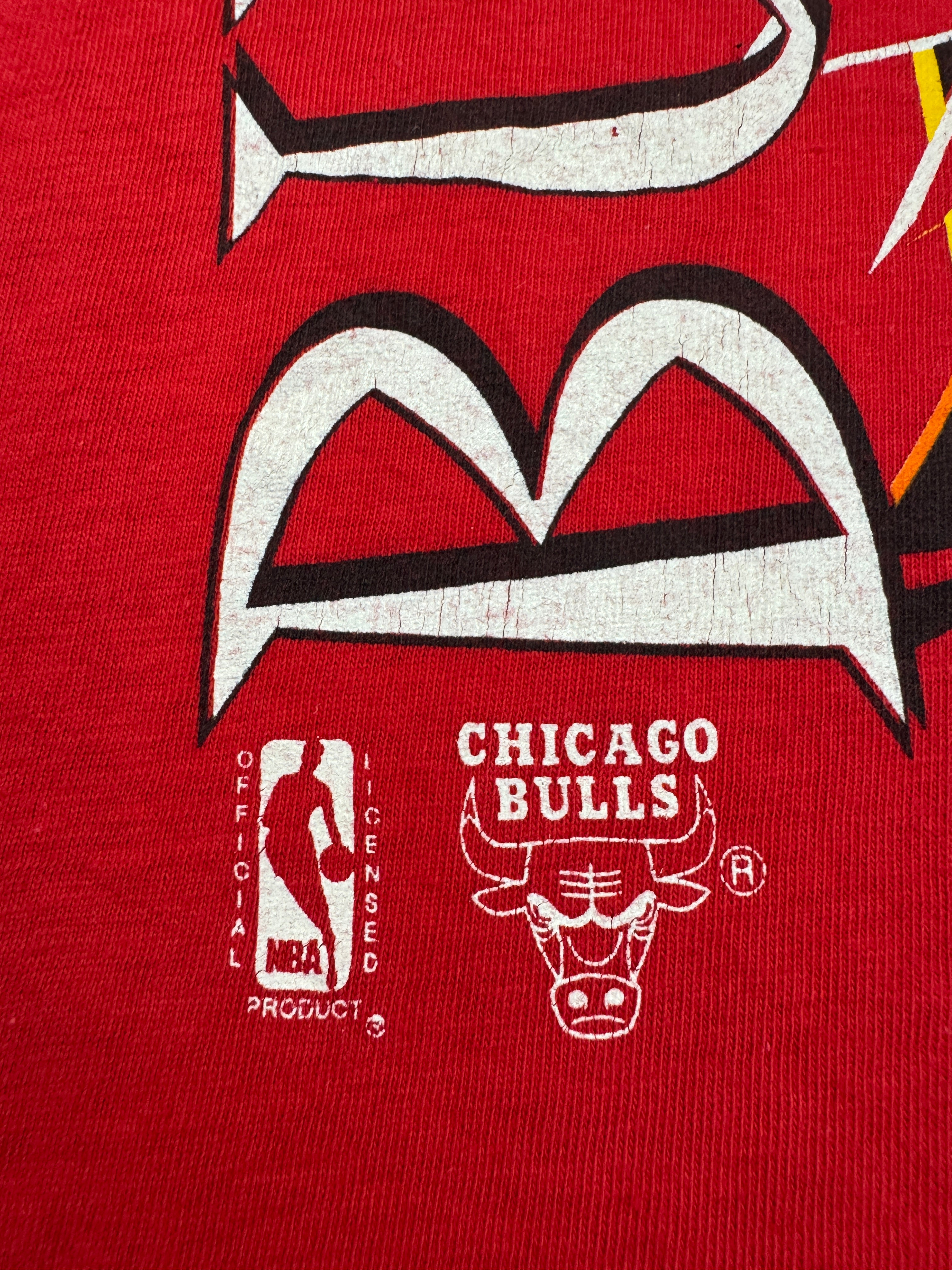 Vintage Competitor Shirt 90s Chicago Bulls NBA Made In USA Rot XL