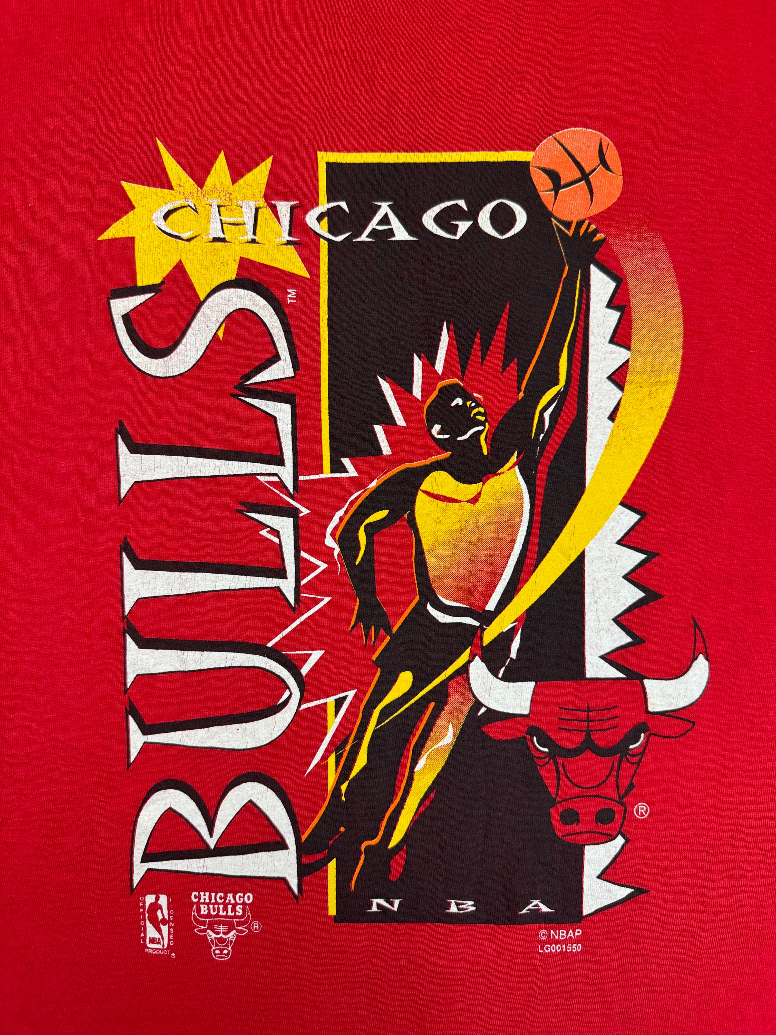 Vintage Competitor Shirt 90s Chicago Bulls NBA Made In USA Rot XL