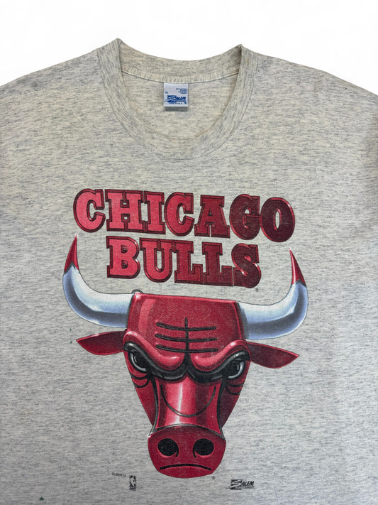 Vintage Salem Shirt 90s Chicago Bulls Made In USA Single Stitch Heather Grau XL