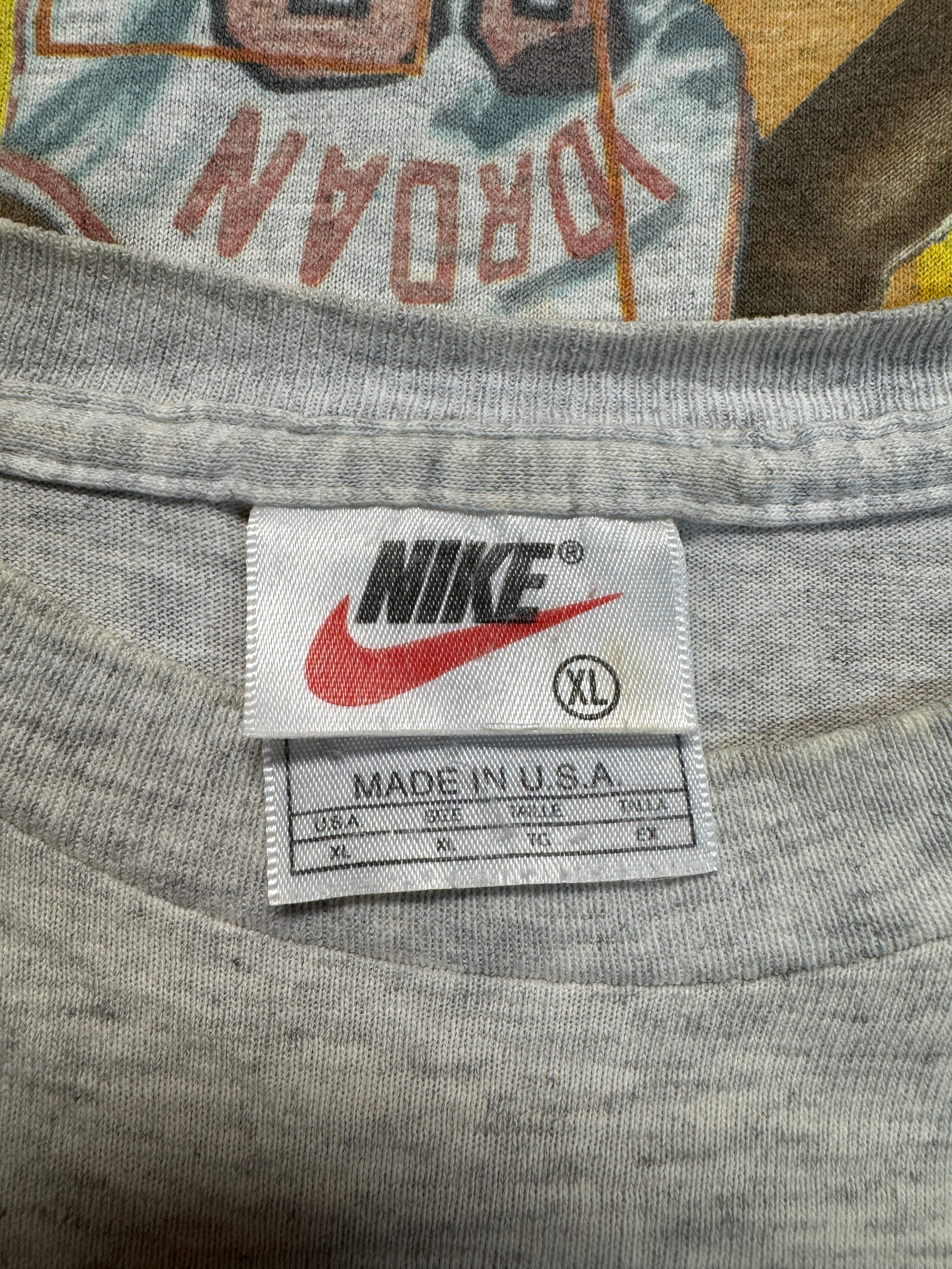 Vintage Nike Shirt 90s Air Jordan NBA Chicago Bulls Made In USA Grau XL