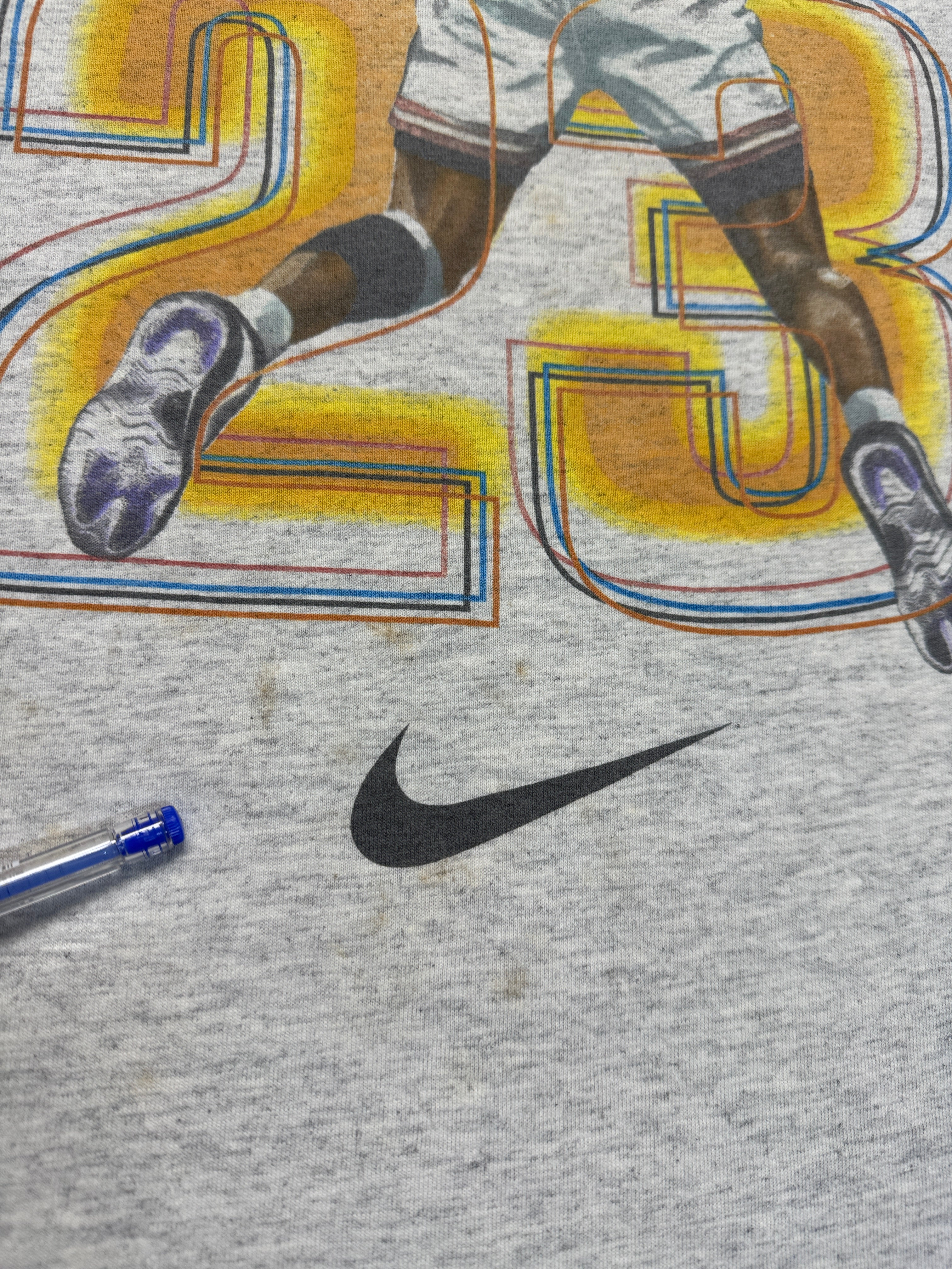 Vintage Nike Shirt 90s Air Jordan NBA Chicago Bulls Made In USA Grau XL