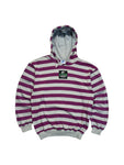 Vintage Nike Hoodie 80s "Rugby" Made In Spain Gestreift Grau Lila S