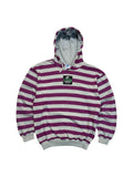 Vintage Nike Hoodie 80s "Rugby" Made In Spain Gestreift Grau Lila S