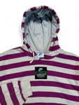 Vintage Nike Hoodie 80s "Rugby" Made In Spain Gestreift Grau Lila S