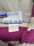 Vintage Nike Hoodie 80s "Rugby" Made In Spain Gestreift Grau Lila S