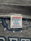 Vintage Jerzees By Russell Raglan Sweater 80s 50/50 Georgetown University Made In USA Grau L-XL