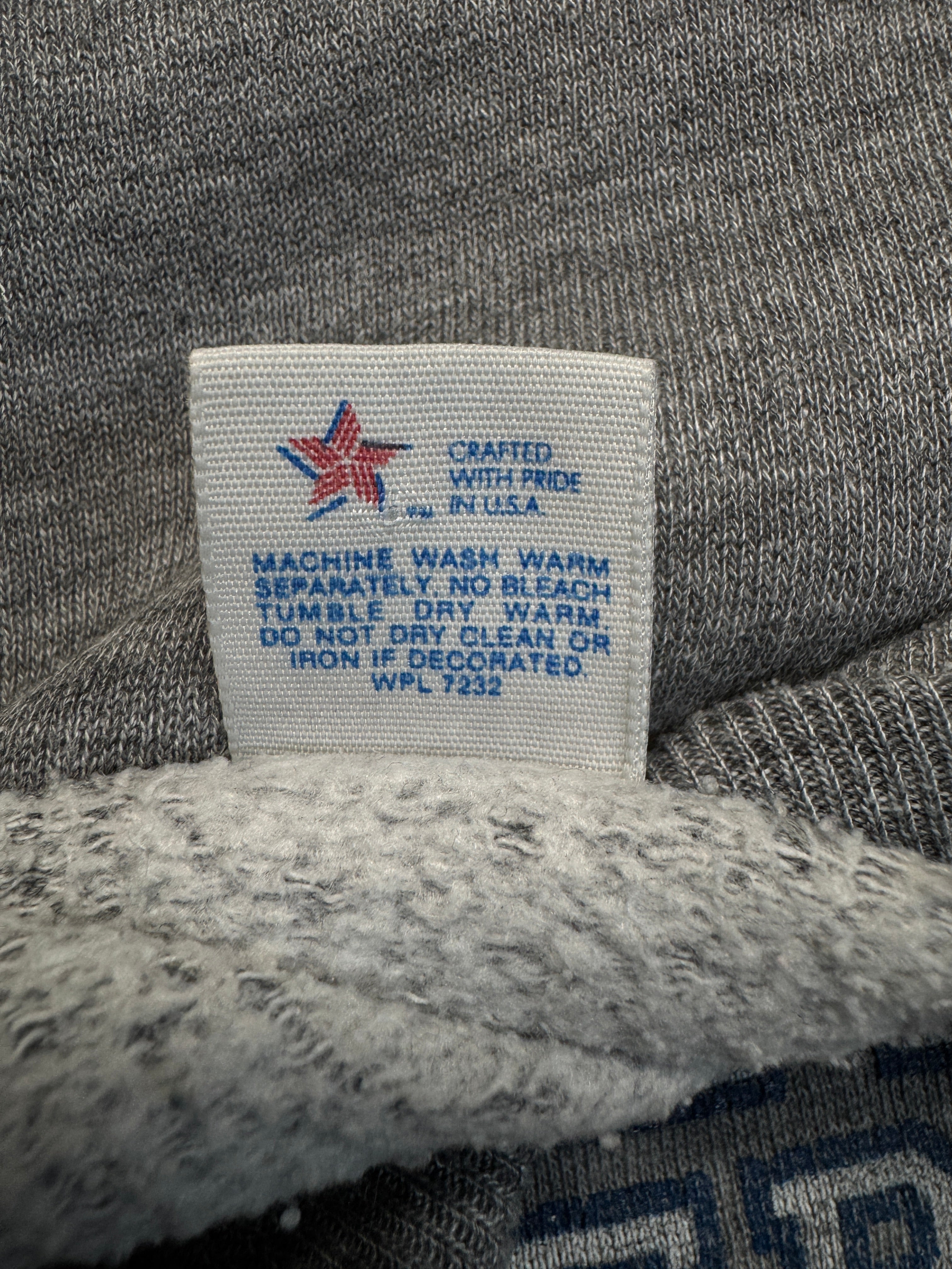 Vintage Jerzees By Russell Raglan Sweater 80s 50/50 Georgetown University Made In USA Grau L-XL