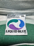 Vintage Liquid Blue Shirt 90s New York Jets NFL AOP Grün Grau XL