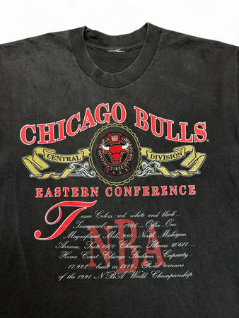 Vintage Nutmeg Shirt Chicago Bulls 1991 NBA Eastern Conference Schwarz M-L