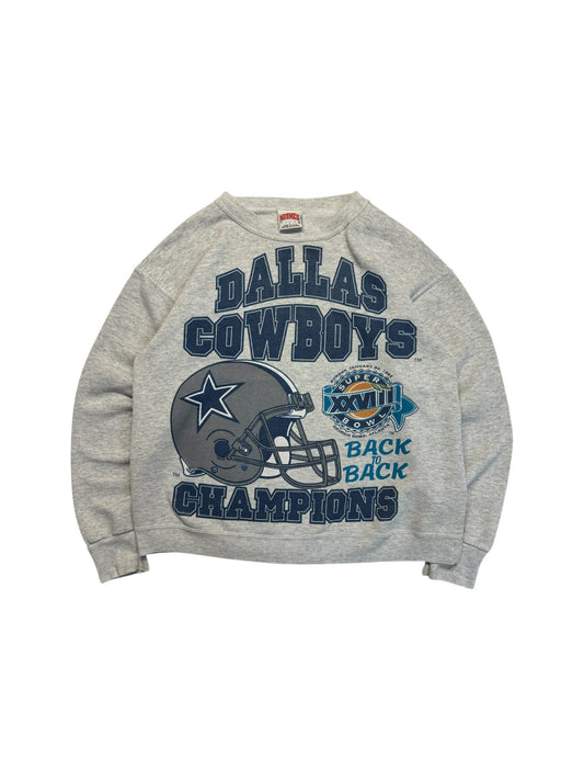 Vintage Nutmeg Sweater Super Bowl 1994 Dallas Cowboys Made In USA Grau M-L