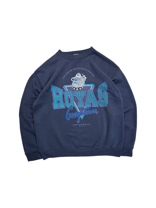 Vintage Tultex Sweater 90s Georgetown Hoyas Dunkelblau L