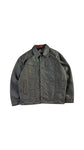 Vintage Fishbone Jacke Late 90s Y2K Coated Denim Metallic Glänzend Silber M