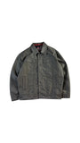 Vintage Fishbone Jacke Late 90s Y2K Coated Denim Metallic Glänzend Silber M