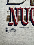 Vintage Trench Shirt 1993 Denver Nuggets Double Sleeve Made In USA Single Stitch Heather Grau XL