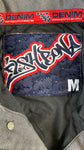 Vintage Fishbone Jacke Late 90s Y2K Coated Denim Metallic Glänzend Silber M