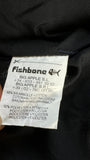 Vintage Fishbone Jacke Late 90s Y2K Coated Denim Metallic Glänzend Silber M