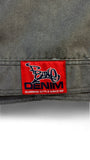 Vintage Fishbone Jacke Late 90s Y2K Coated Denim Metallic Glänzend Silber M