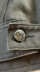 Vintage Fishbone Jacke Late 90s Y2K Coated Denim Metallic Glänzend Silber M