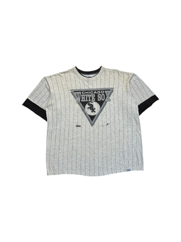Vintage Salem Shirt 1992 Chicago White Sox Made In USA Gestreift Grau XL
