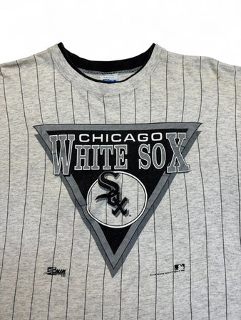 Vintage Salem Shirt 1992 Chicago White Sox Made In USA Gestreift Grau XL