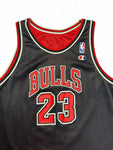 Vintage Champion Jersey 90s Reversible Chicago Bulls #23 Jordan Rot Schwarz (Kids XL 18-20) S-M