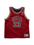Vintage Champion Jersey 90s Reversible Chicago Bulls #23 Jordan Rot Schwarz (Kids XL 18-20) S-M