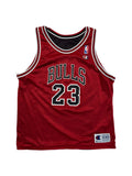 Vintage Champion Jersey 90s Reversible Chicago Bulls #23 Jordan Rot Schwarz (Kids XL 18-20) S-M