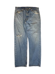 Vintage Levis Ripped Jeans 505 Orange Tab Regular Fit Straight Leg Herren Hellblau W36 L30