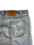 Vintage Levis Ripped Jeans 505 Orange Tab Regular Fit Straight Leg Herren Hellblau W36 L30