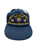 Vintage United States Military Cap Westpoint Mit Pins Und Ansteckern Dunkelblau One Size