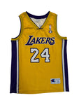 Vintage Champion Jersey 90s Lakers #24 Bryant Made In Italy Gelb S