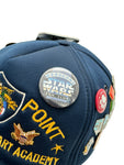 Vintage United States Military Cap Westpoint Mit Pins Und Ansteckern Dunkelblau One Size